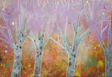 Original Abstract Expressionism Tree Paintings by Kai-Hsing楷馨 HUANG黃