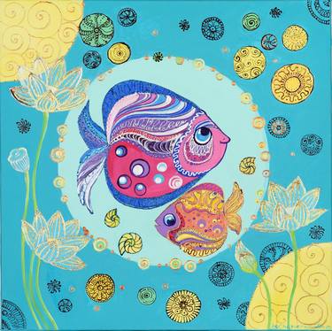 Print of Fish Paintings by Oksana Chetverikova