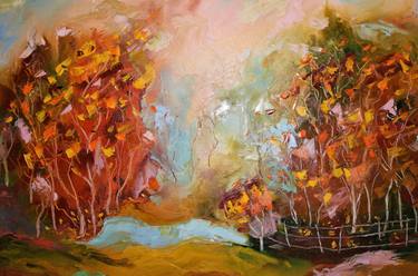 Original Abstract Expressionism Landscape Paintings by Larisa Boli