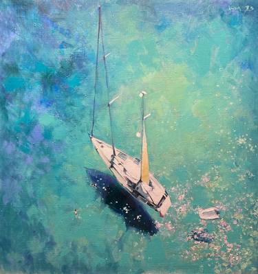 Original Abstract Yacht Paintings by Anastasia Koritko