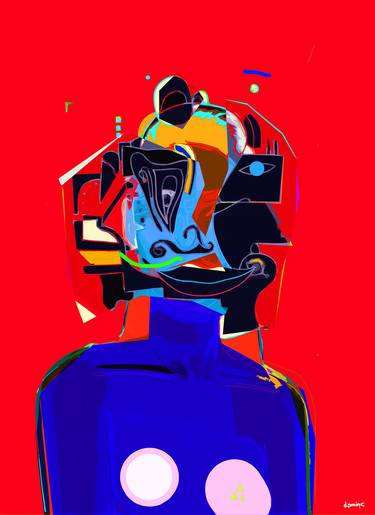 Original Abstract Expressionism Portrait Paintings by Dominic Brown