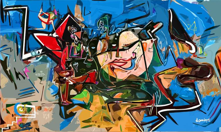 Original Abstract Expressionism Fantasy Painting by Dominic Brown