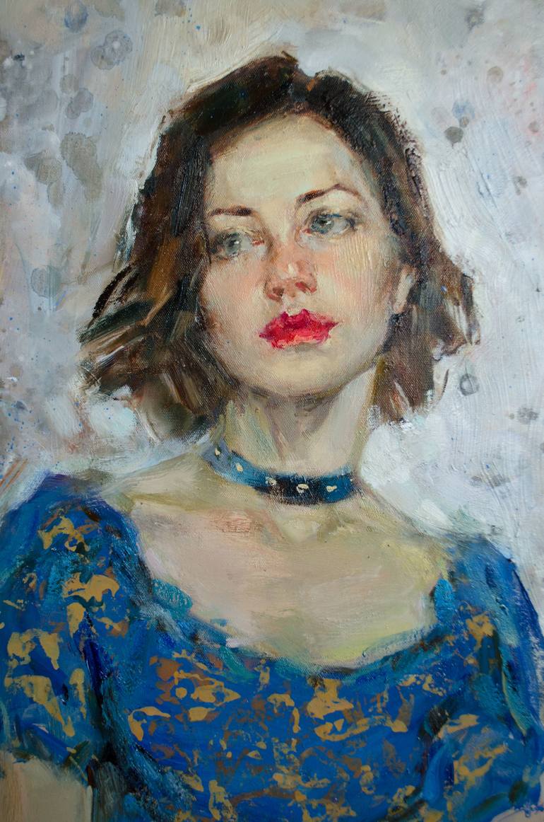 Original Portraiture Women Painting by Ksenia Sandesko