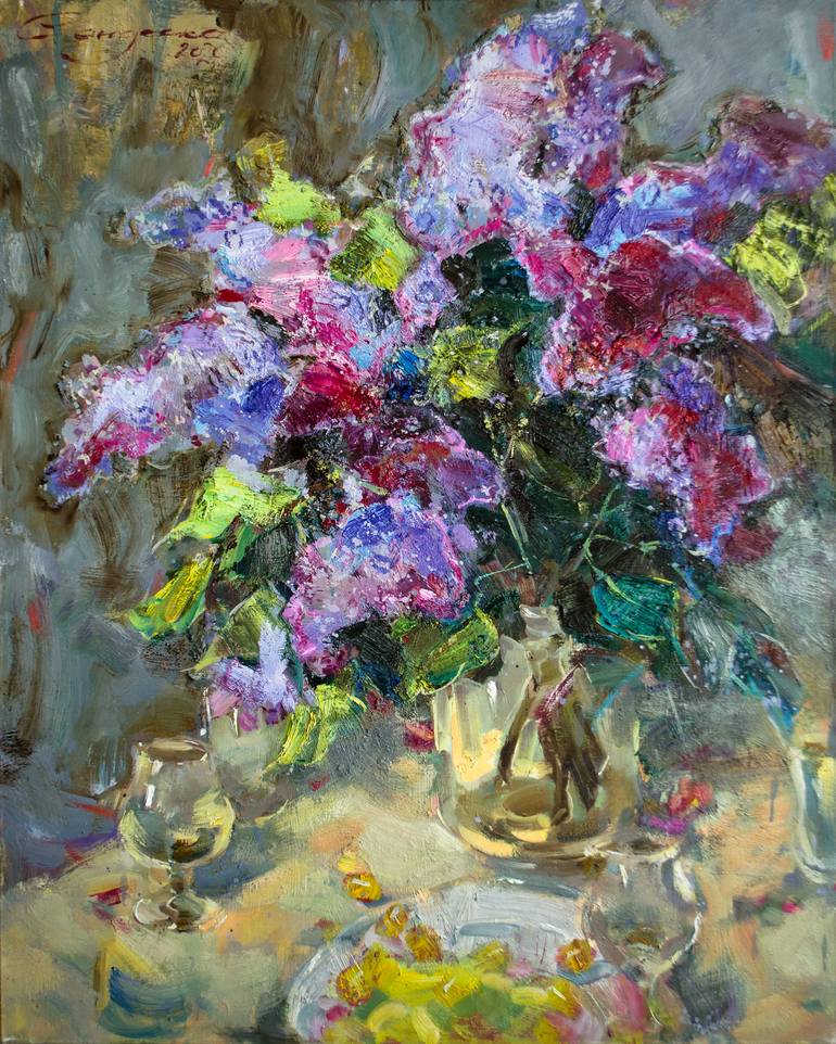 Lilac Painting by Ksenia Sandesko | Saatchi Art