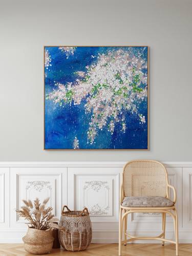 Original Abstract Expressionism Floral Painting by Maria Karpenko