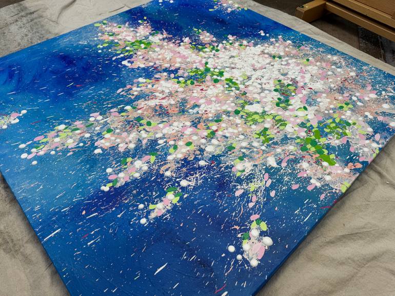 Original Abstract Expressionism Floral Painting by Maria Karpenko