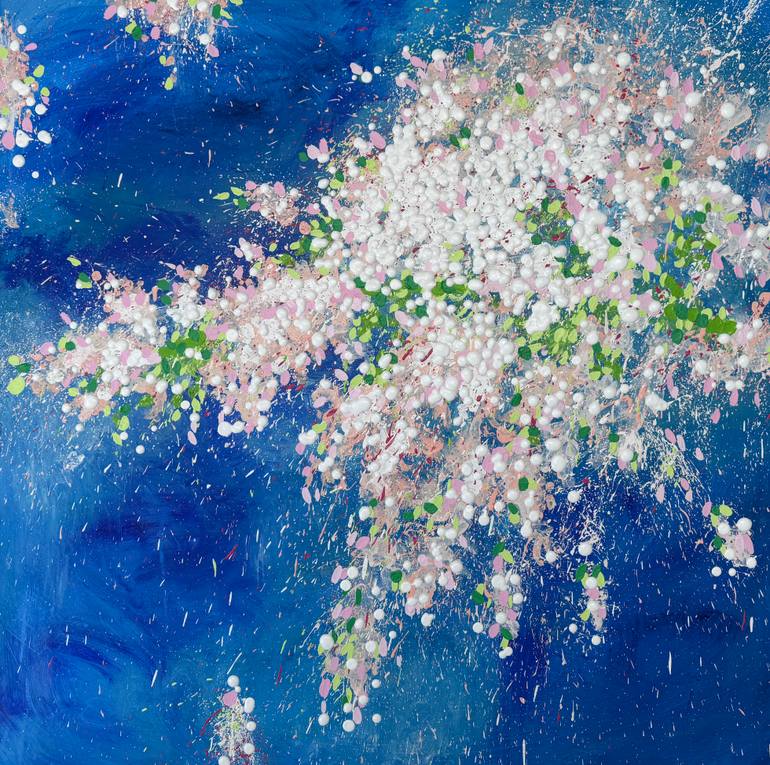 Original Abstract Expressionism Floral Painting by Maria Karpenko