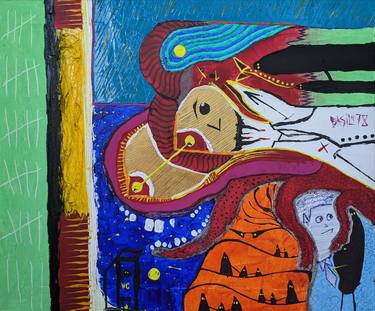 Original Abstract Expressionism Abstract Painting by Basil Sharp