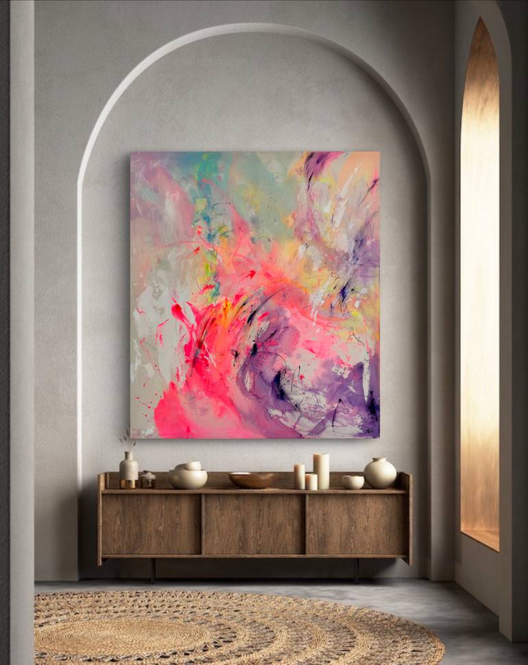 Original Abstract Expressionism Abstract Mixed Media by Pauline H