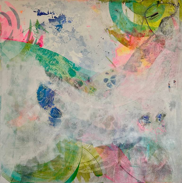 Original Abstract Painting by Pauline H | Abstract Art on Canvas | Rebirth - contemporary artwork 120 x 120 x 4 cm
