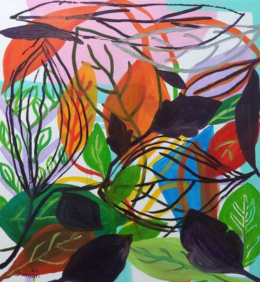 Dark violet and colorfull leaves thumb
