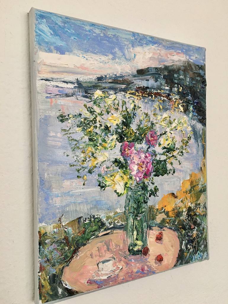 Original Impressionism Still Life Painting by Vilma Gataveckiene