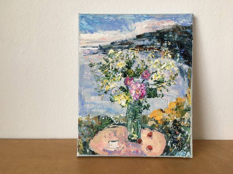 Original Impressionism Still Life Painting by Vilma Gataveckiene