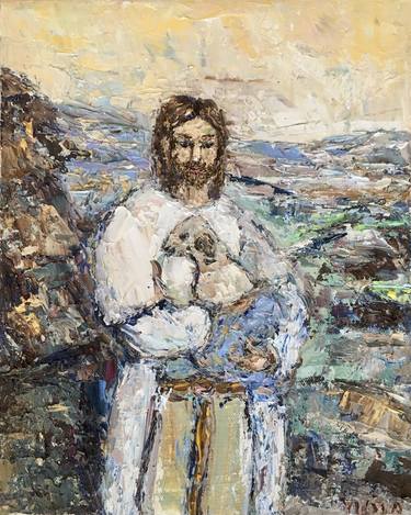 Jesus Christ Impasto Oil Painting On Canvas Original Artwork thumb