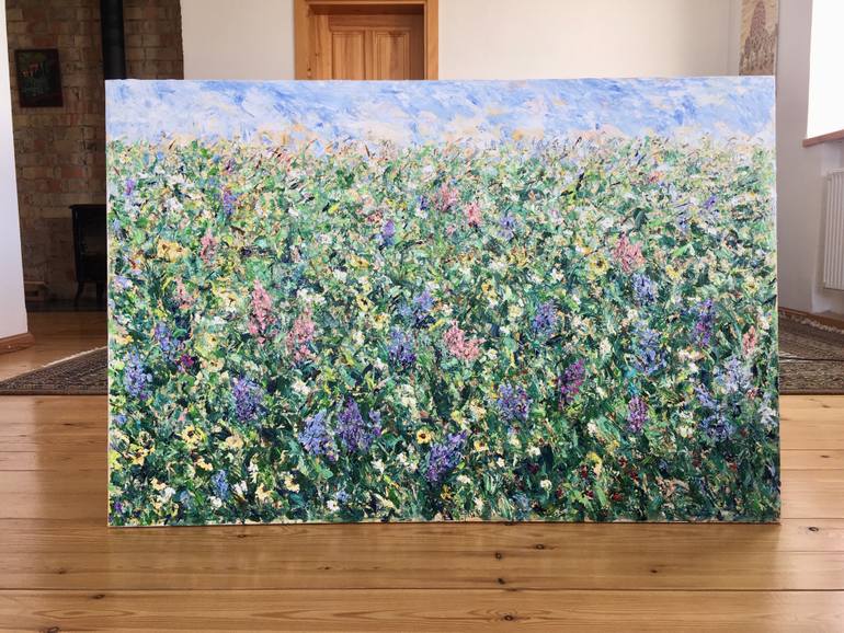 Original Abstract Floral Painting by Vilma Gataveckiene