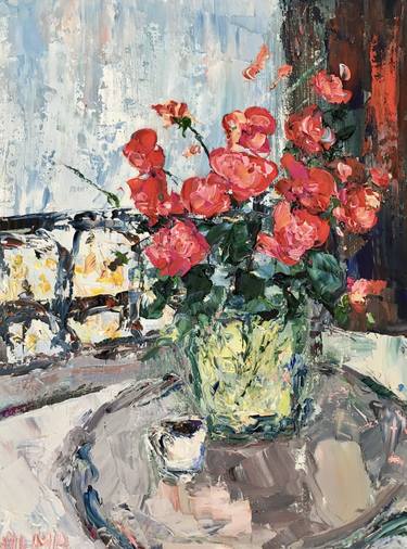 Original Impressionism Still Life Paintings by Vilma Gataveckiene