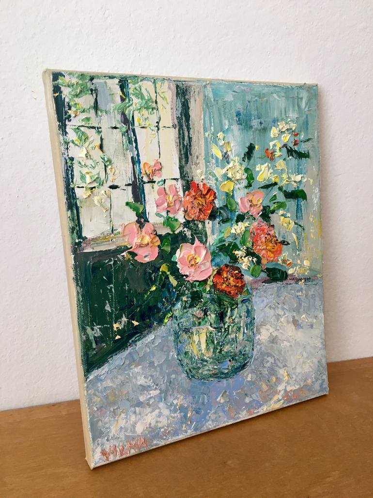 Original Impressionism Still Life Painting by Vilma Gataveckiene