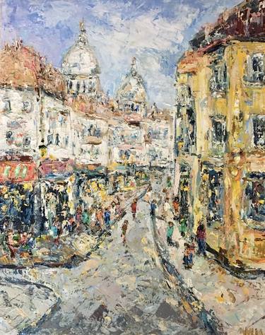 Montmartre Paris Oil Painting On Canvas French Cityscape Artwork thumb