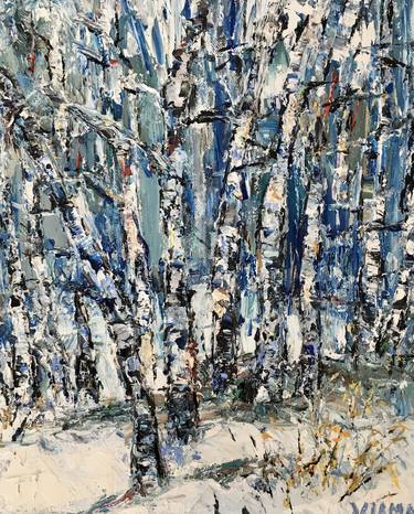 Birch Trees Oil Painting On Canvas Original Nature Landscape thumb