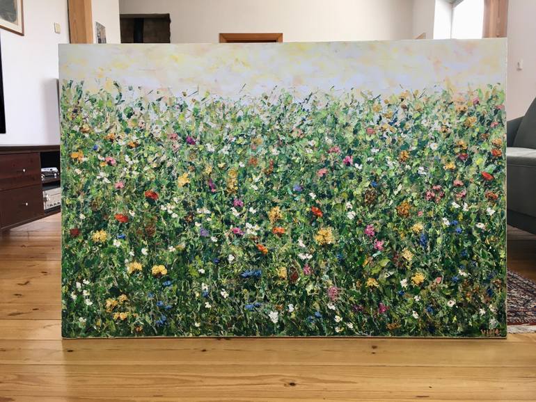 Original Abstract Floral Painting by Vilma Gataveckiene