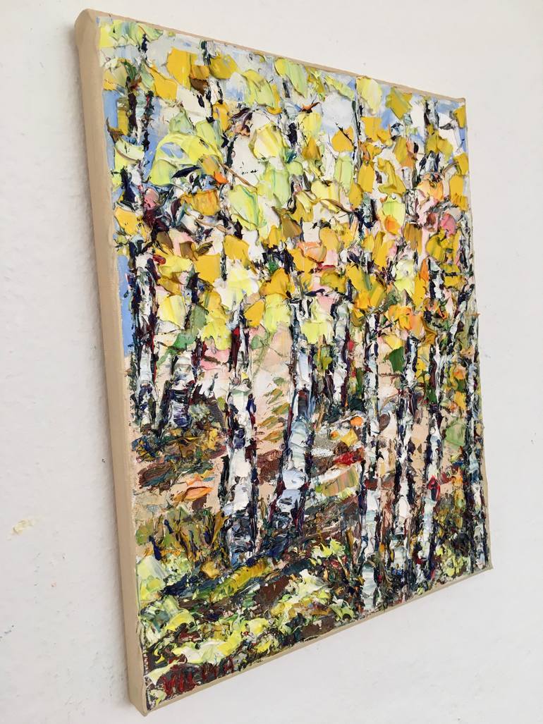 Original Impressionism Tree Painting by Vilma Gataveckiene
