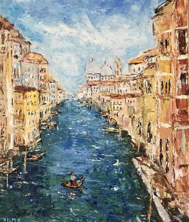 Venice Italy Oil Painting On Canvas Original Grand Canal Artwork thumb
