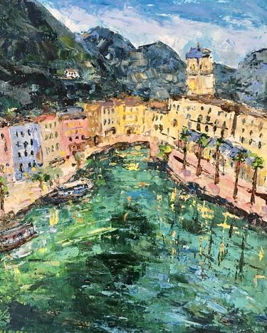 Riva del Garda Italy Oil Painting On Canvas Lake Garda Landscape thumb
