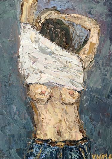 Figurative Sensual Oil Painting On Canvas Board Female Figure thumb