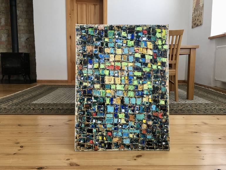 Original Geometric Abstract Painting by Vilma Gataveckiene