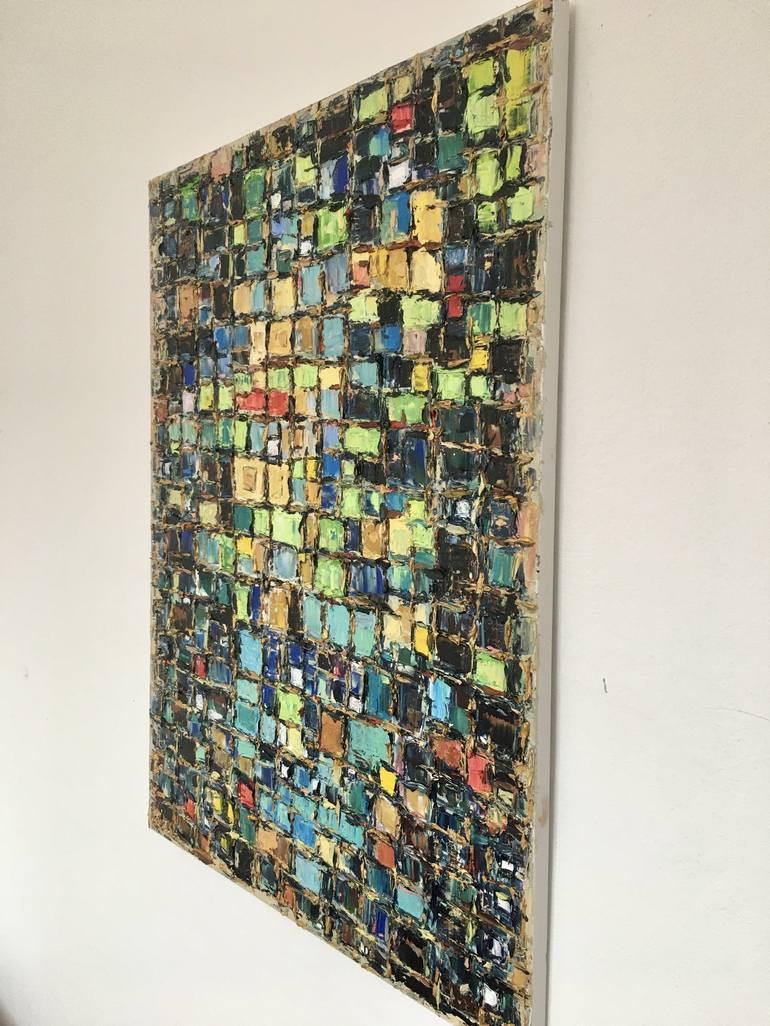 Original Geometric Abstract Painting by Vilma Gataveckiene