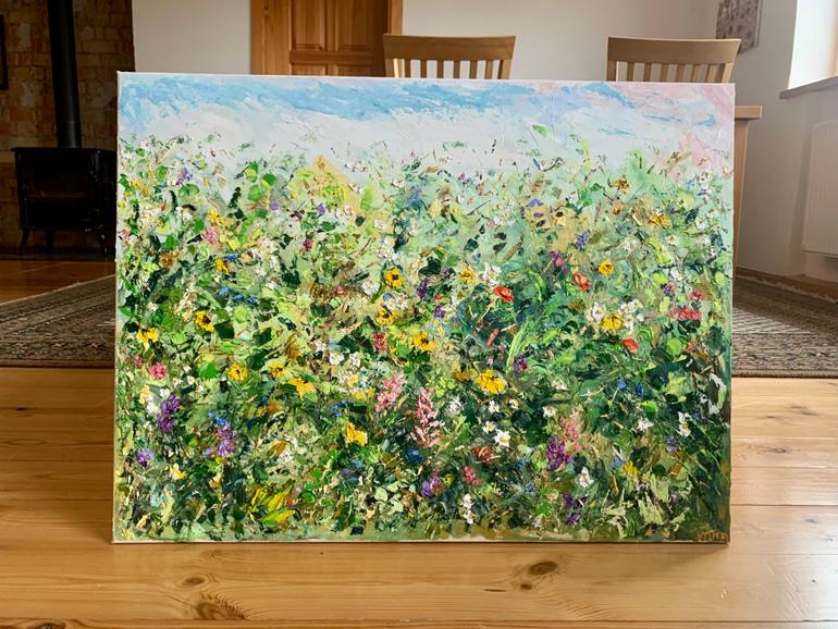 Original Abstract Floral Painting by Vilma Gataveckiene