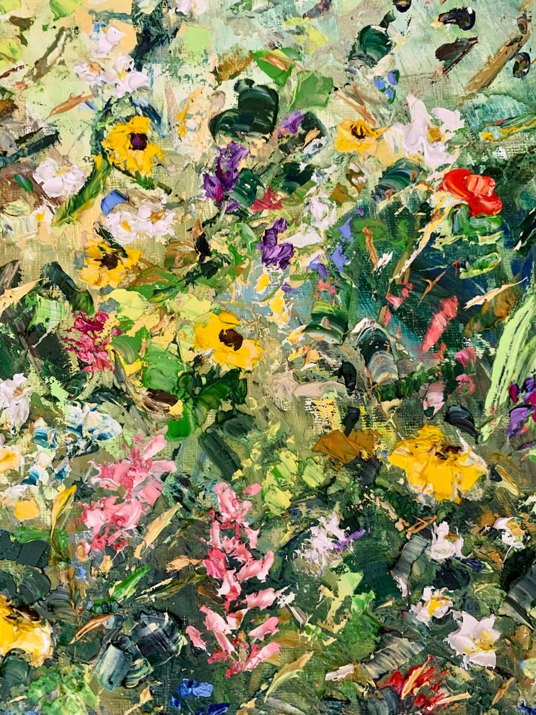 Original Abstract Floral Painting by Vilma Gataveckiene