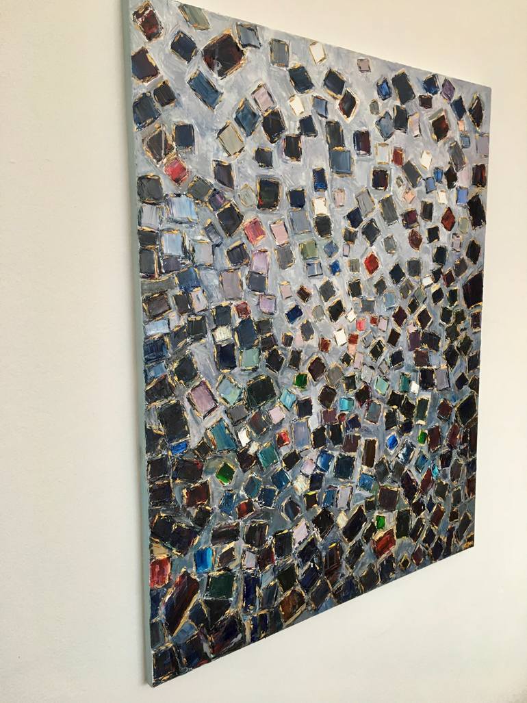 Original Geometric Abstract Painting by Vilma Gataveckiene