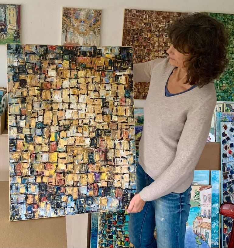 Original Geometric Abstract Painting by Vilma Gataveckiene