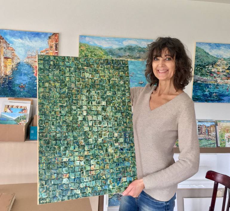 Original Geometric Abstract Painting by Vilma Gataveckiene