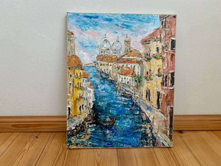 Original Impressionism Cities Painting by Vilma Gataveckiene
