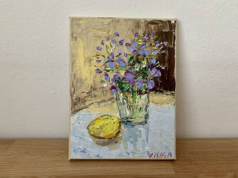 Original Impressionism Still Life Painting by Vilma Gataveckiene