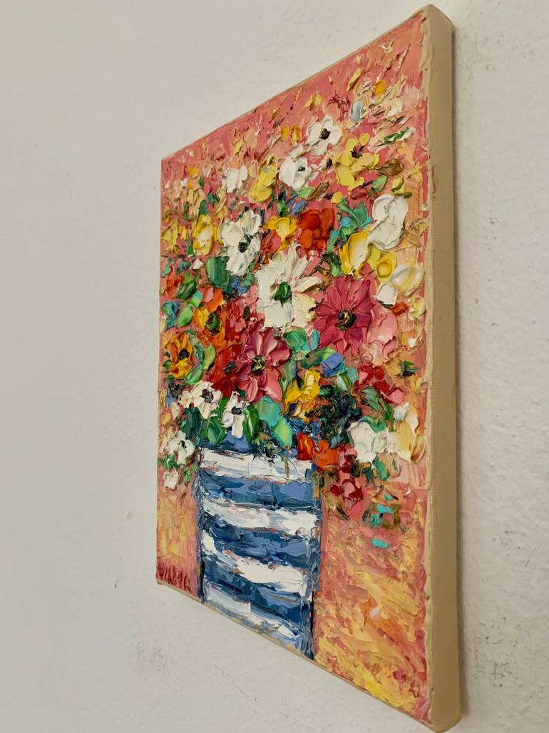Original Impressionism Floral Painting by Vilma Gataveckiene