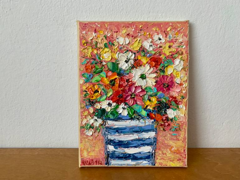 Original Impressionism Floral Painting by Vilma Gataveckiene