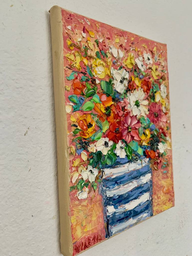 Original Impressionism Floral Painting by Vilma Gataveckiene