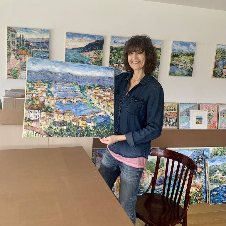 Original Impressionism Cities Painting by Vilma Gataveckiene