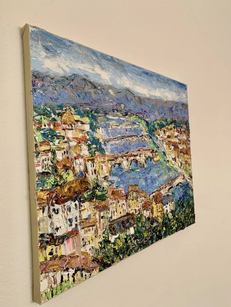 Original Impressionism Cities Painting by Vilma Gataveckiene