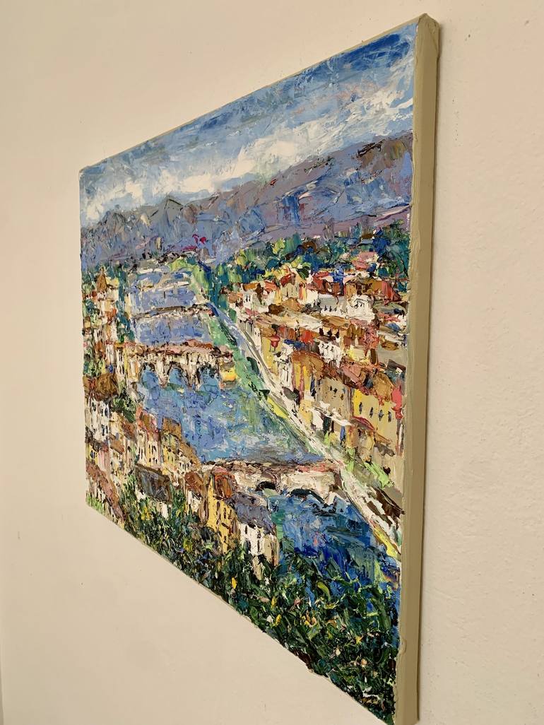 Original Impressionism Cities Painting by Vilma Gataveckiene