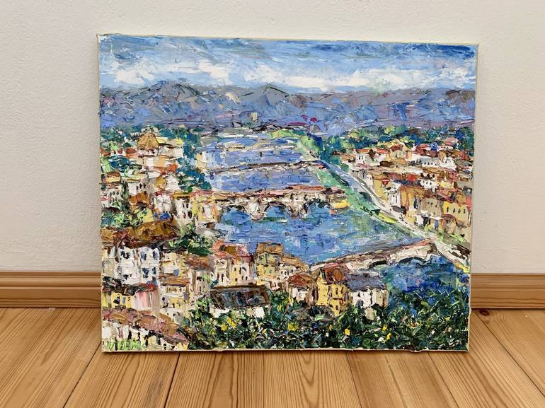 Original Impressionism Cities Painting by Vilma Gataveckiene