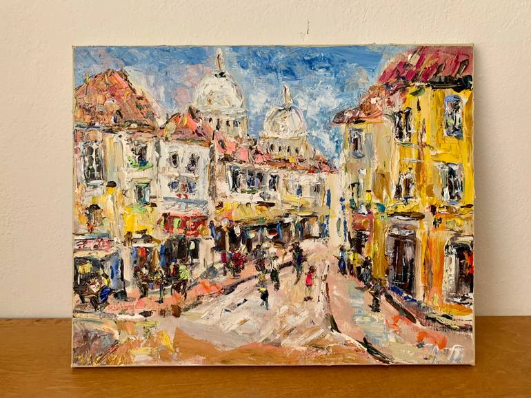 Original Impressionism Cities Painting by Vilma Gataveckiene
