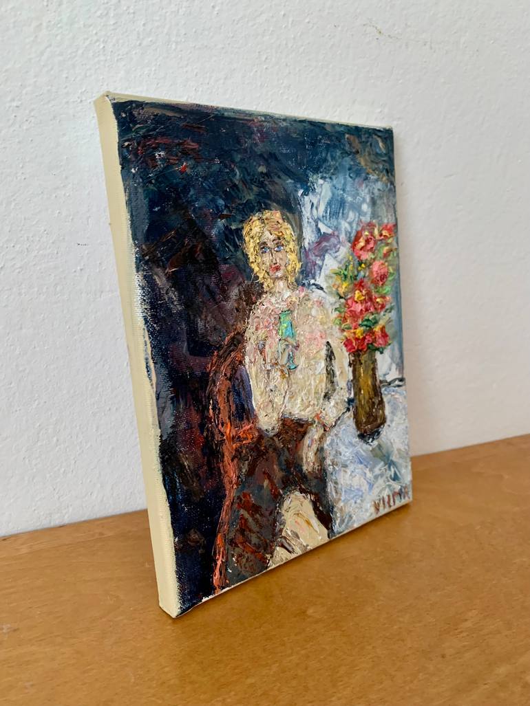 Original Impressionism People Painting by Vilma Gataveckiene