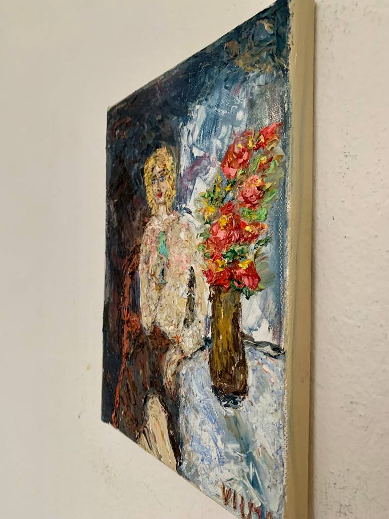 Original Impressionism People Painting by Vilma Gataveckiene