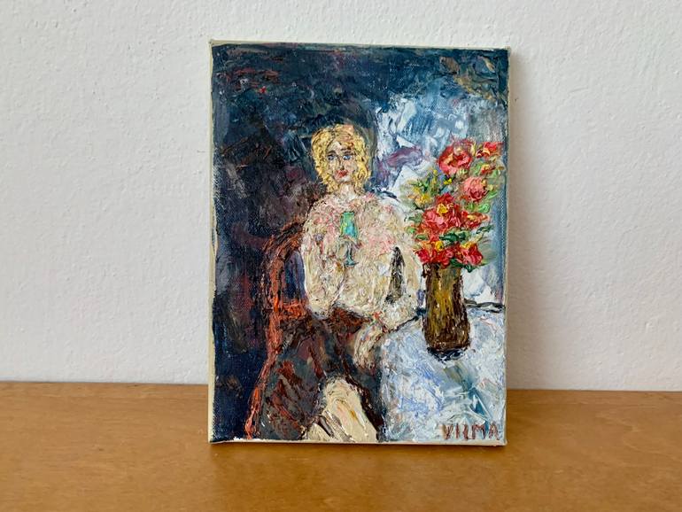 Original Impressionism People Painting by Vilma Gataveckiene