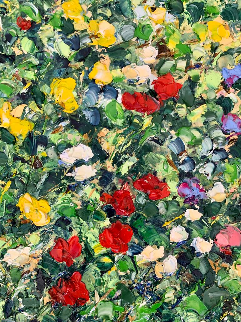 Original Abstract Floral Painting by Vilma Gataveckiene