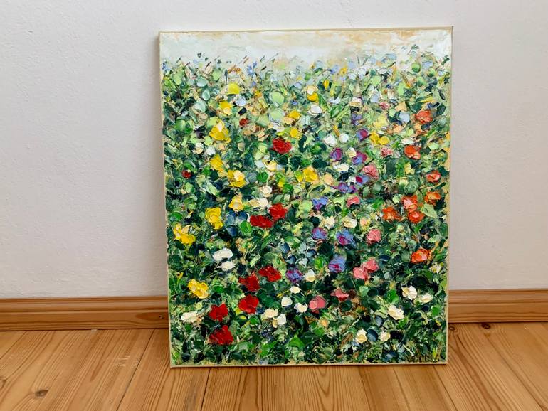 Original Abstract Floral Painting by Vilma Gataveckiene